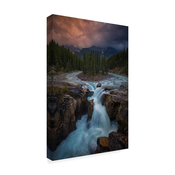 Michael Zheng 'Sunwapta Falls' Canvas Art,30x47